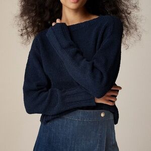J. CREW Relaxed crewneck sweater women's size small Navy blue